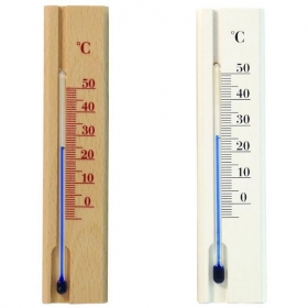 Hőmérő szobai fa hátlappal natúr2022