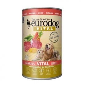 Kutya konzerv Eurodog Vitál 1240 gr marhahúsos
